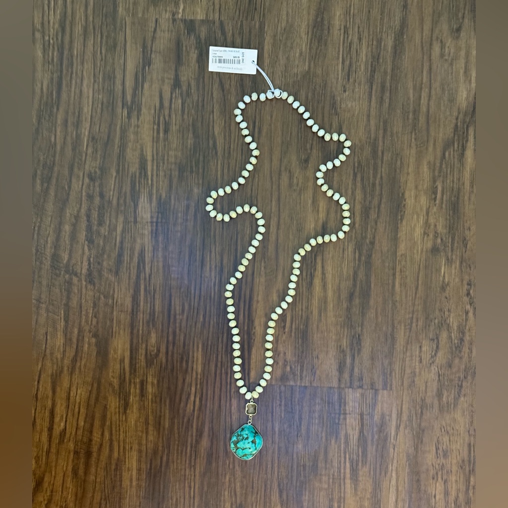 Soft Surroundings Turquoise Taupe Sabine Pendant Necklace 99$
